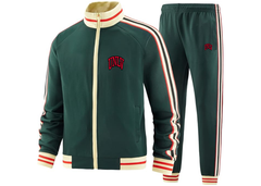 SweatRo Men's UNLV Rebels Two Piece Designer Tracksuit with Bold Striped Accents