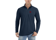 SweatRo Men's UNLV Rebels Lightweight Quarter-Zip Athletic Shirt Long Sleeve Performance Wear