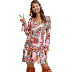 Hippie Print Dress Women Clothing
