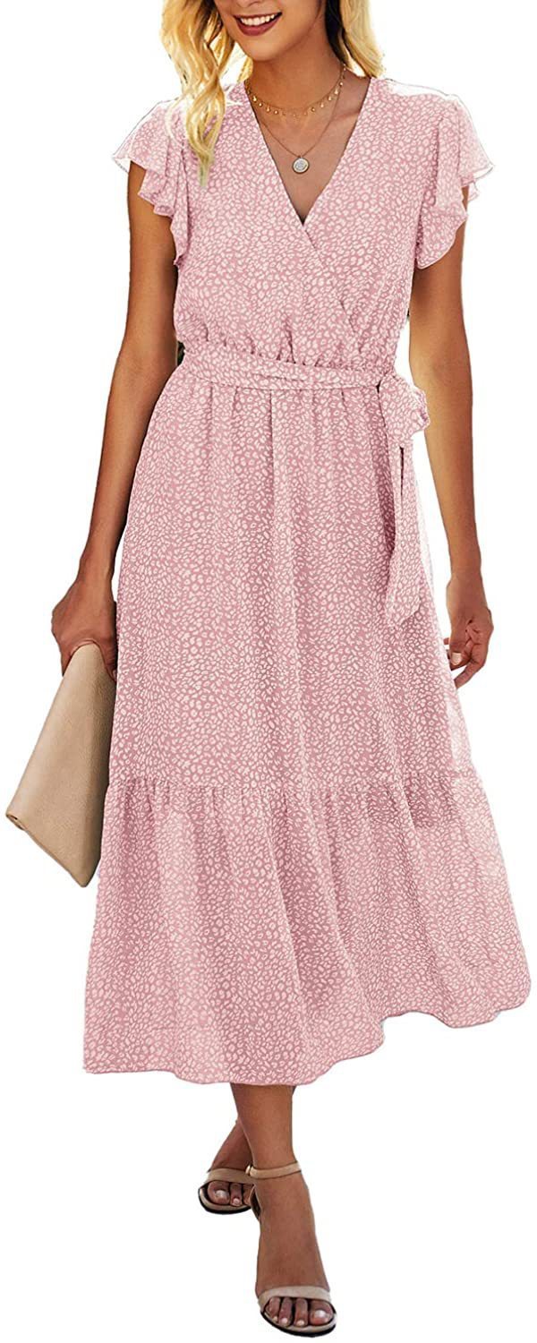 Printed V-neck Cross Lace-up European Clothing Skirt