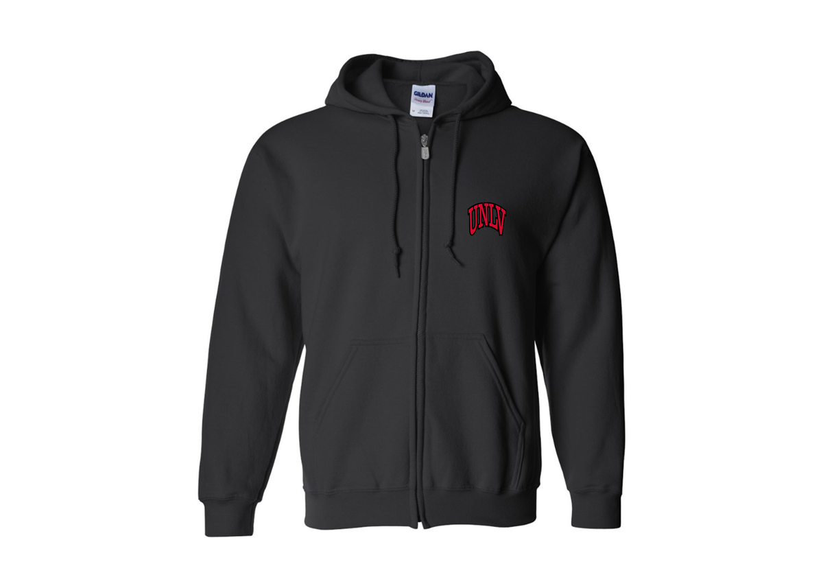 SweatRo Men's UNLV Rebels Gildan  Heavy Blend Full Zip Hooded Sweatshirt