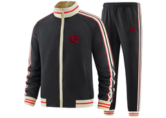 SweatRo Men's UNLV Rebels Two Piece Designer Tracksuit with Bold Striped Accents