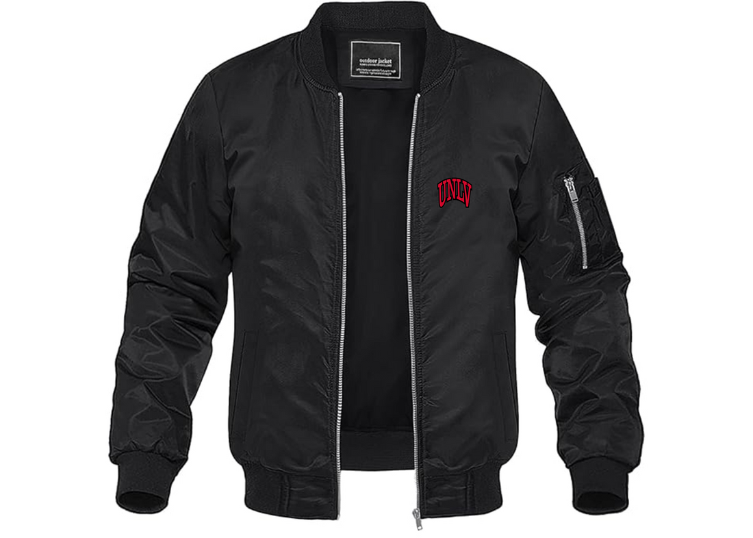 Men's UNLV Rebels Lightweight Bomber Jacket Windbreaker Softshell Varsity Jacket Coat