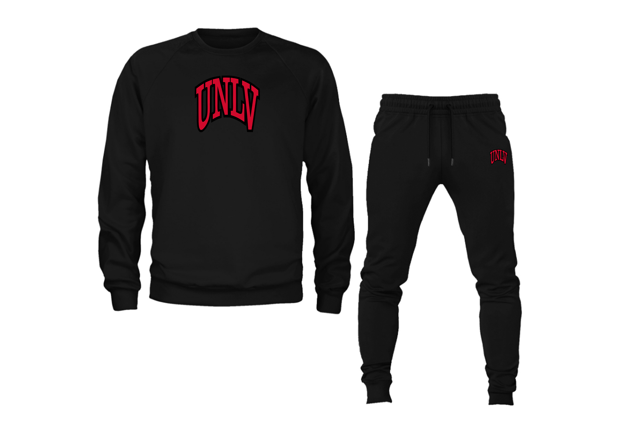SweatRo Men's UNLV Rebels Crewneck Sweatshirt Joggers Suit