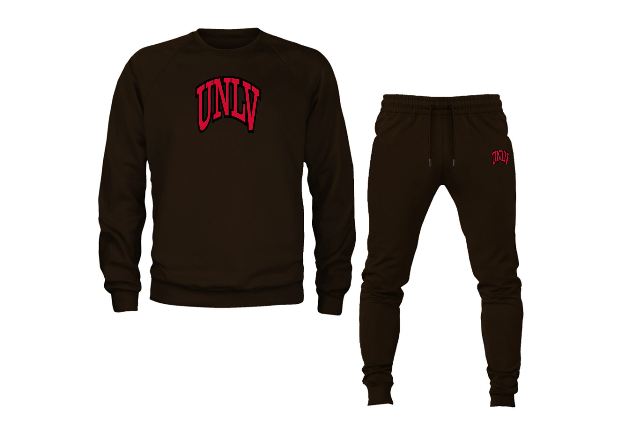 SweatRo Men's UNLV Rebels Crewneck Sweatshirt Joggers Suit