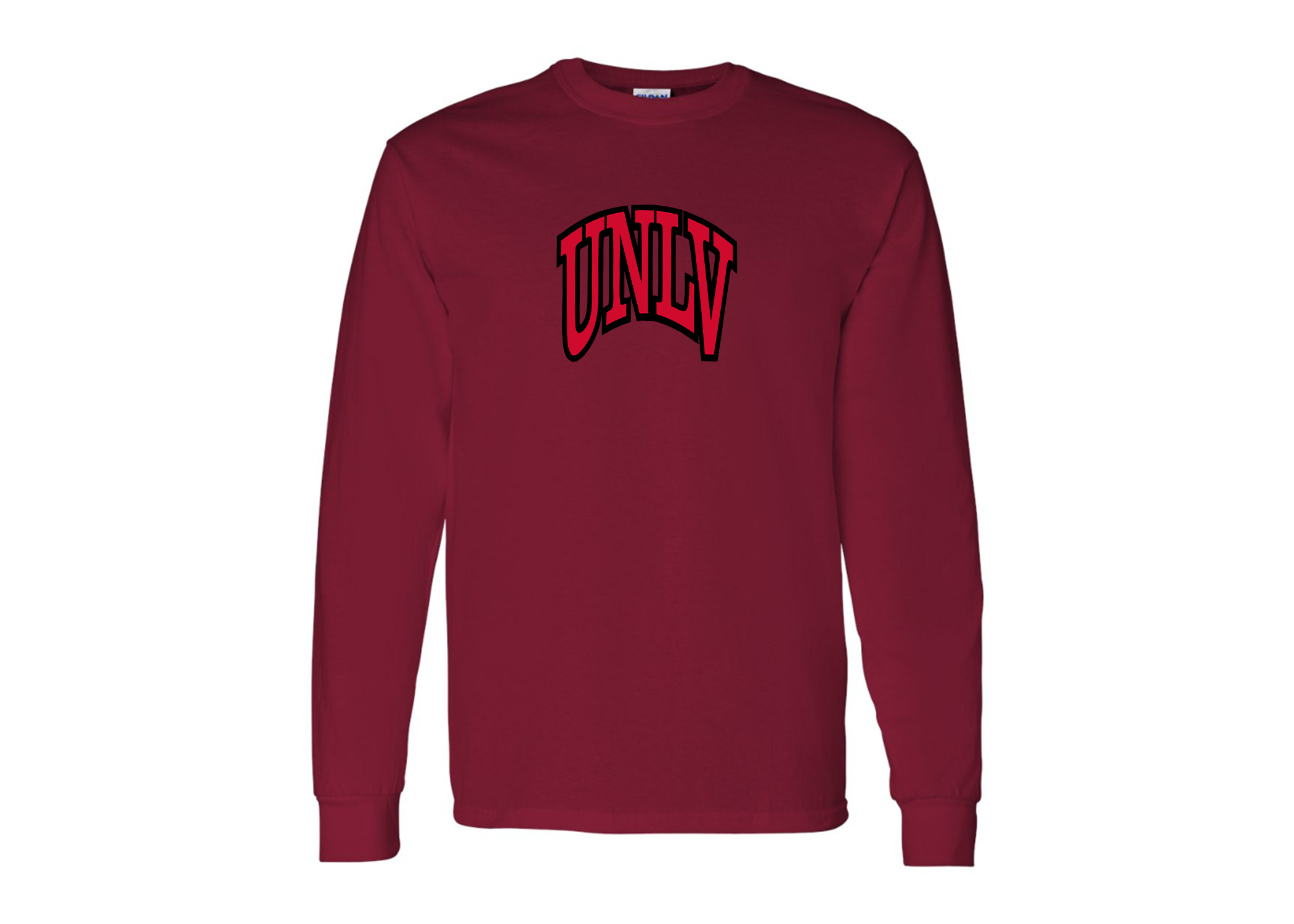 SweatRo Men's UNLV Rebels Gildan Heavy Cotton Long Sleeve T-Shirt