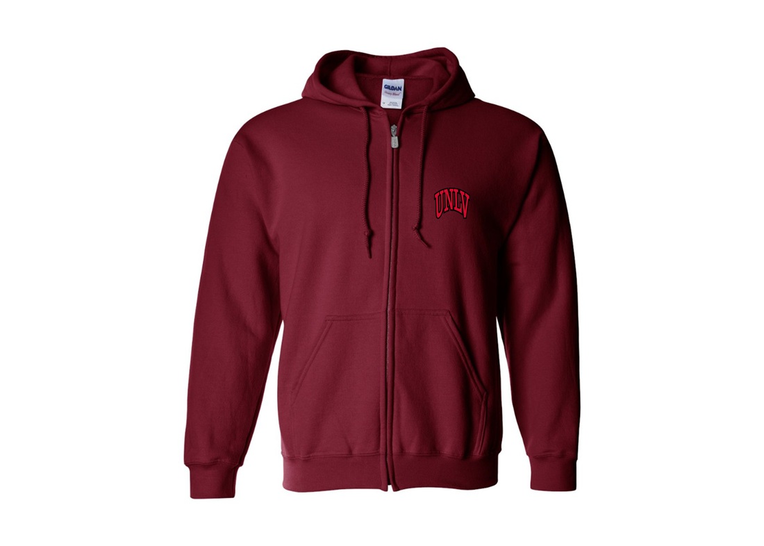 Men's UNLV Rebels Gildan  Heavy Blend Full Zip Hooded Sweatshirt