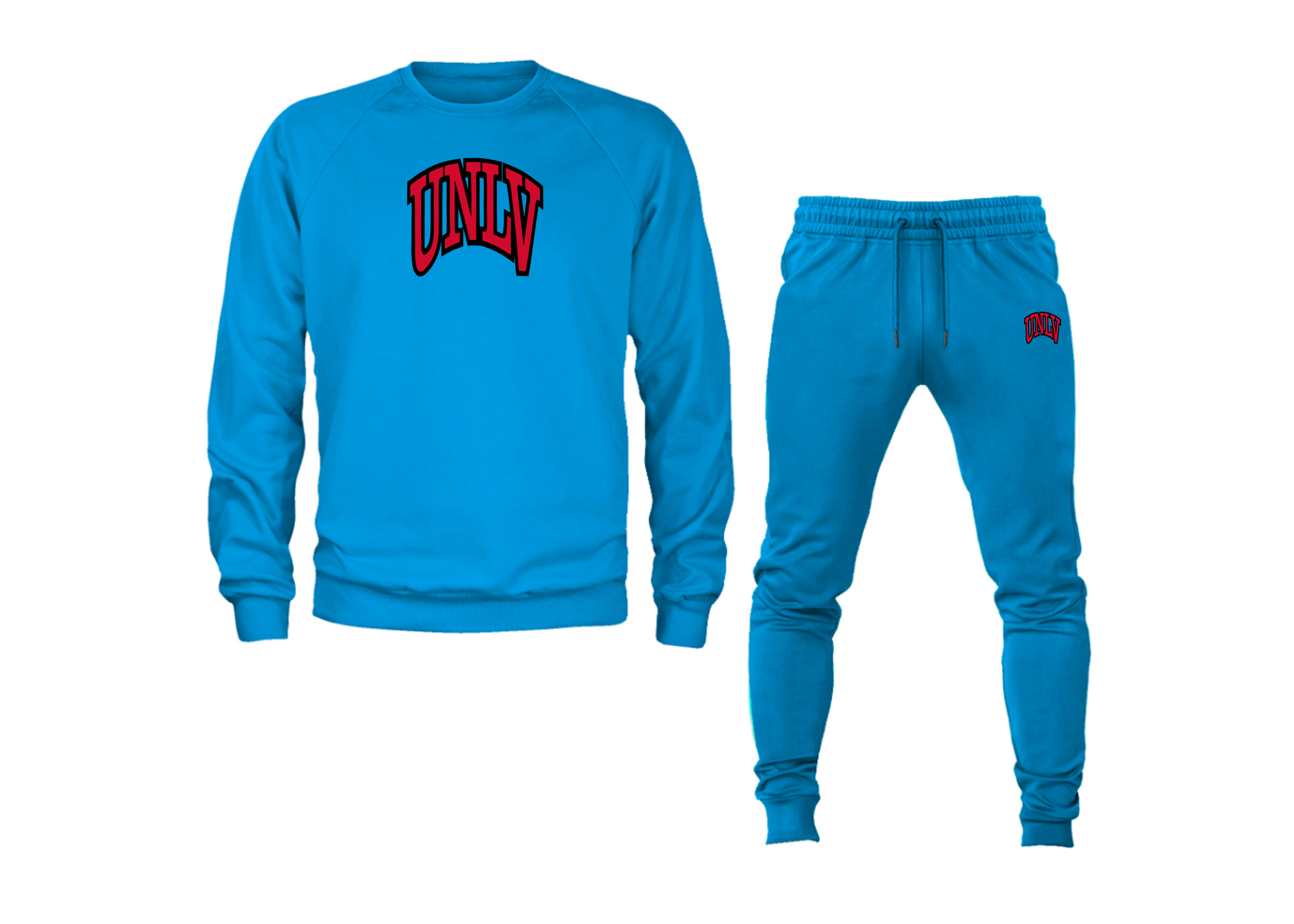 SweatRo Men's UNLV Rebels Crewneck Sweatshirt Joggers Suit