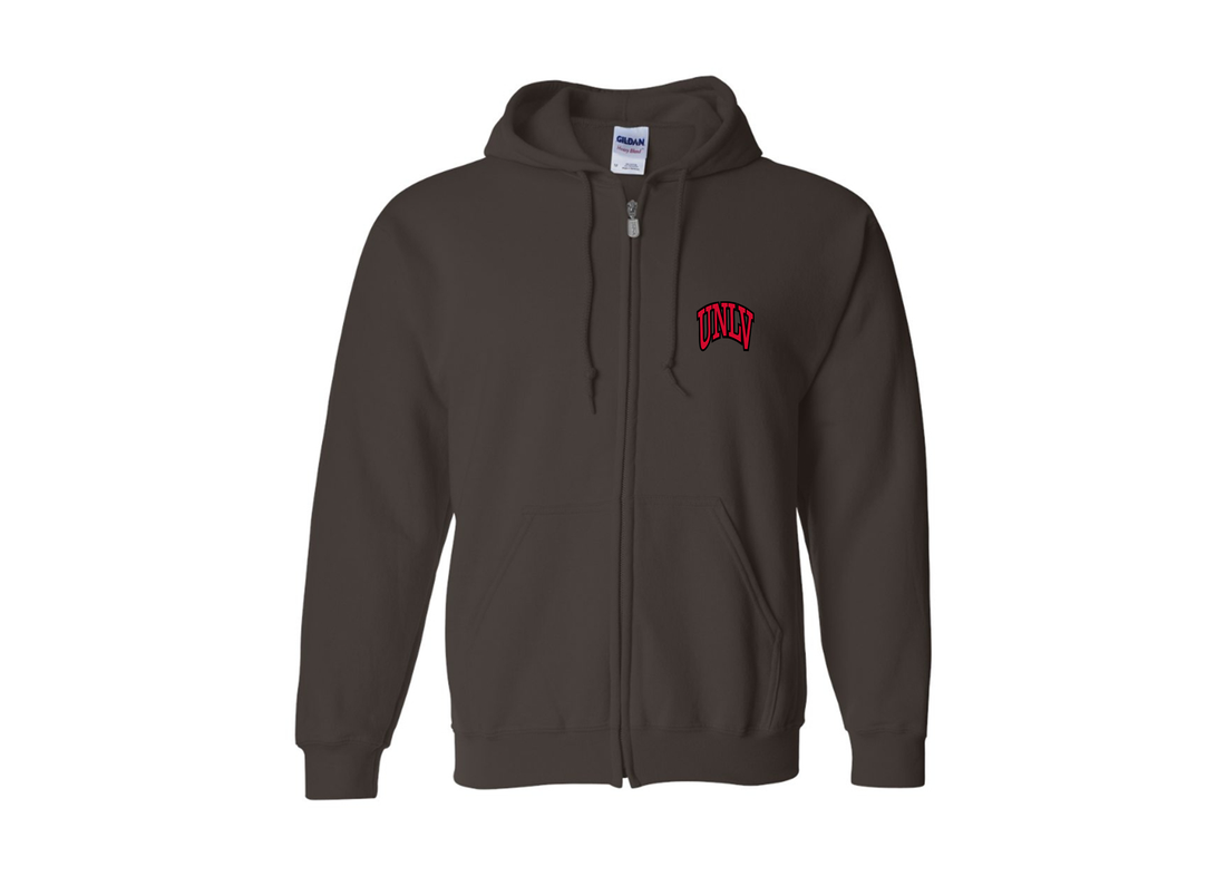 Men's UNLV Rebels Gildan  Heavy Blend Full Zip Hooded Sweatshirt