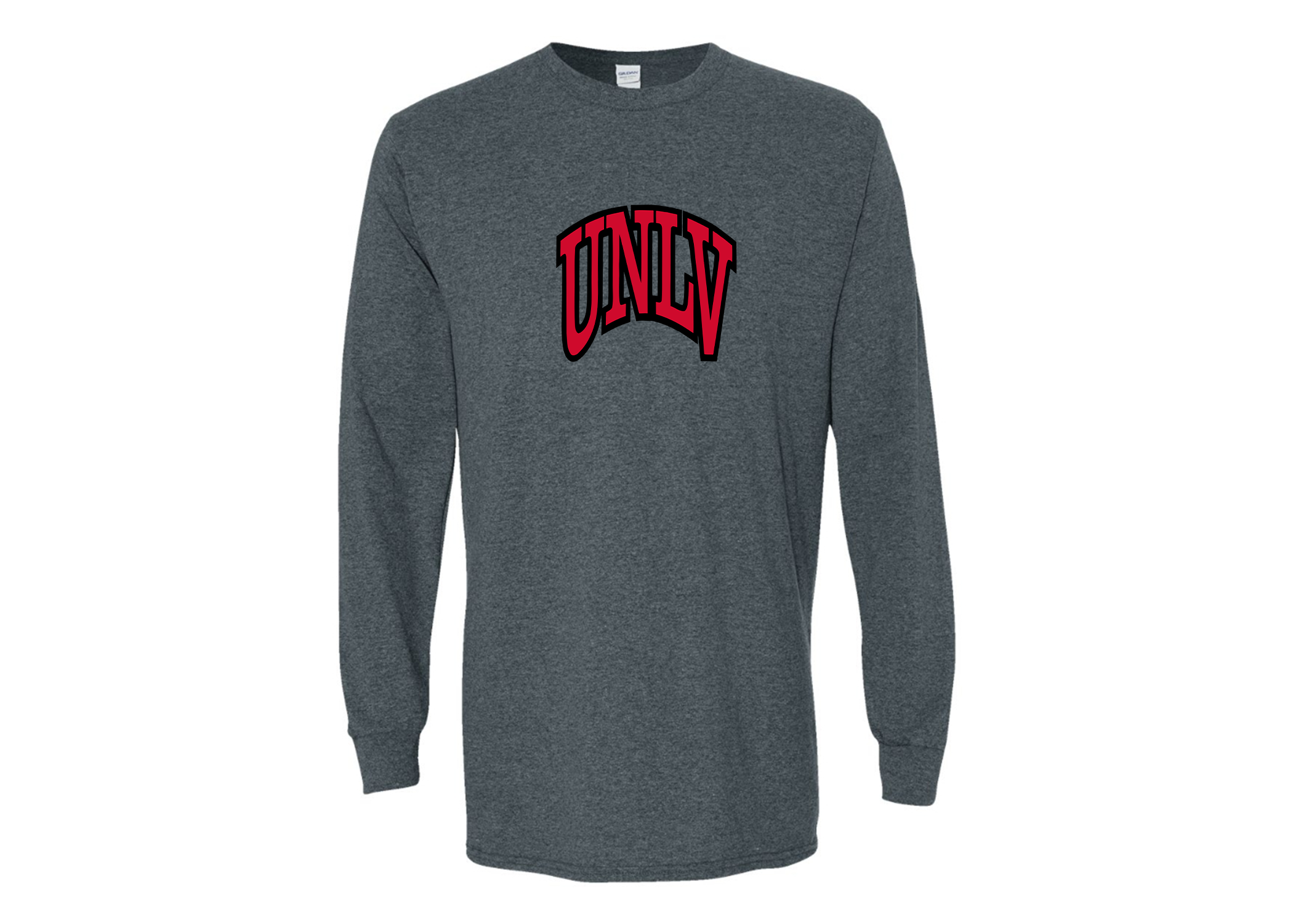 SweatRo Men's UNLV Rebels Gildan Heavy Cotton Long Sleeve T-Shirt