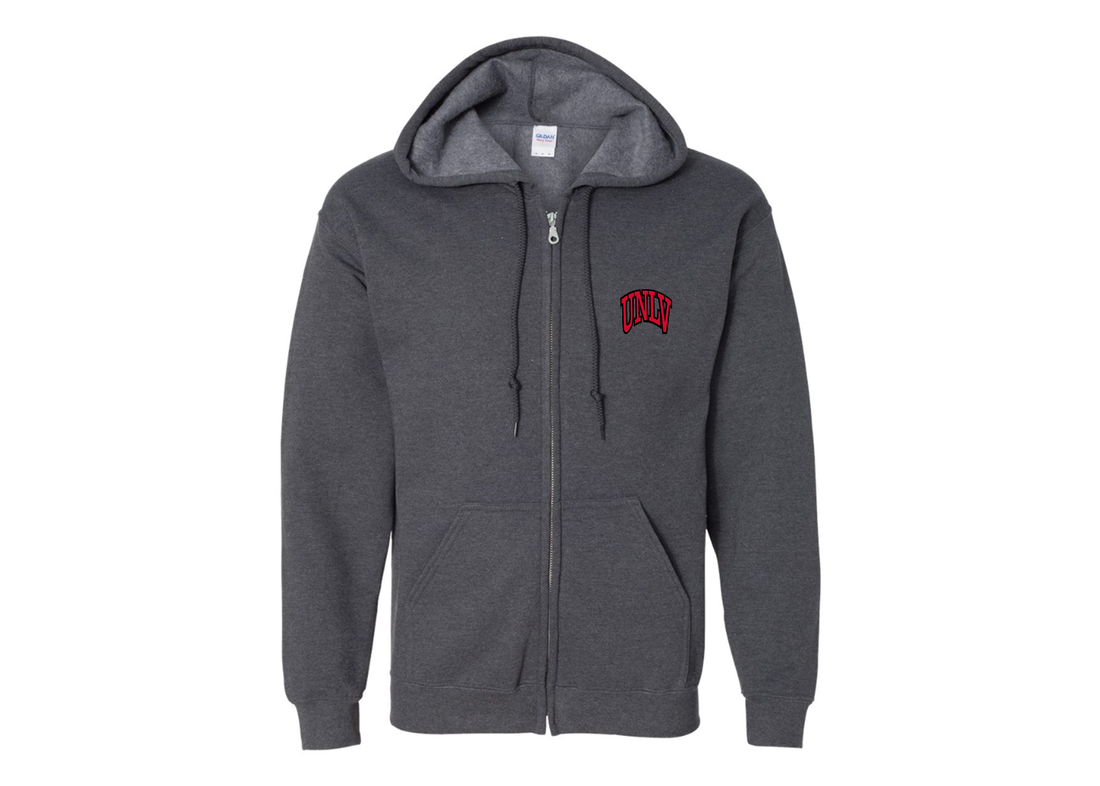 Men's UNLV Rebels Gildan  Heavy Blend Full Zip Hooded Sweatshirt