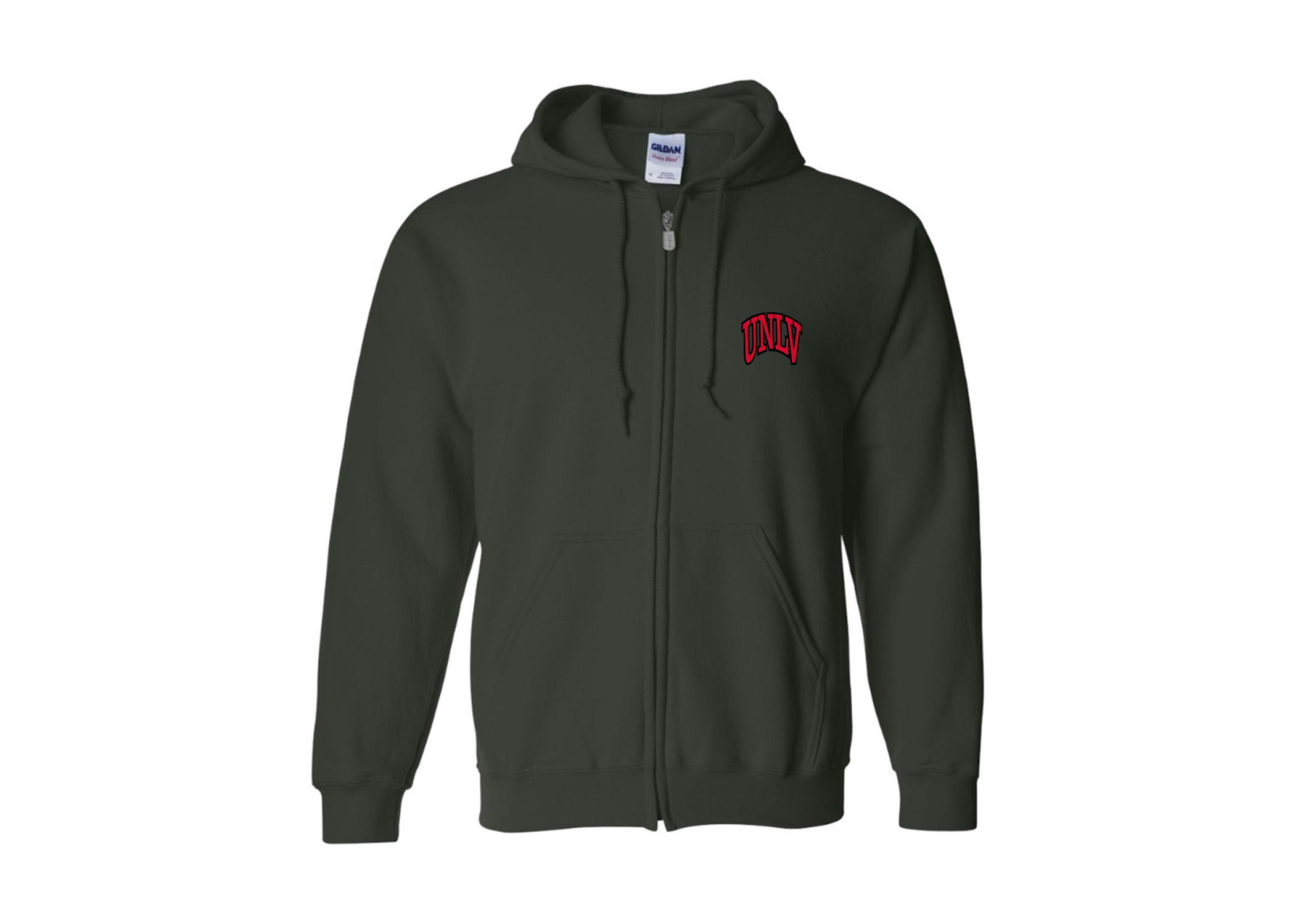 SweatRo Men's UNLV Rebels Gildan  Heavy Blend Full Zip Hooded Sweatshirt
