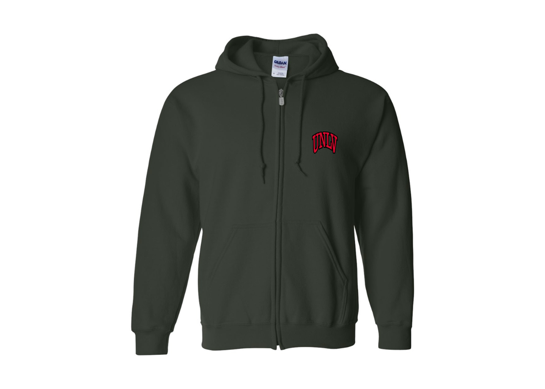 Men's UNLV Rebels Gildan  Heavy Blend Full Zip Hooded Sweatshirt