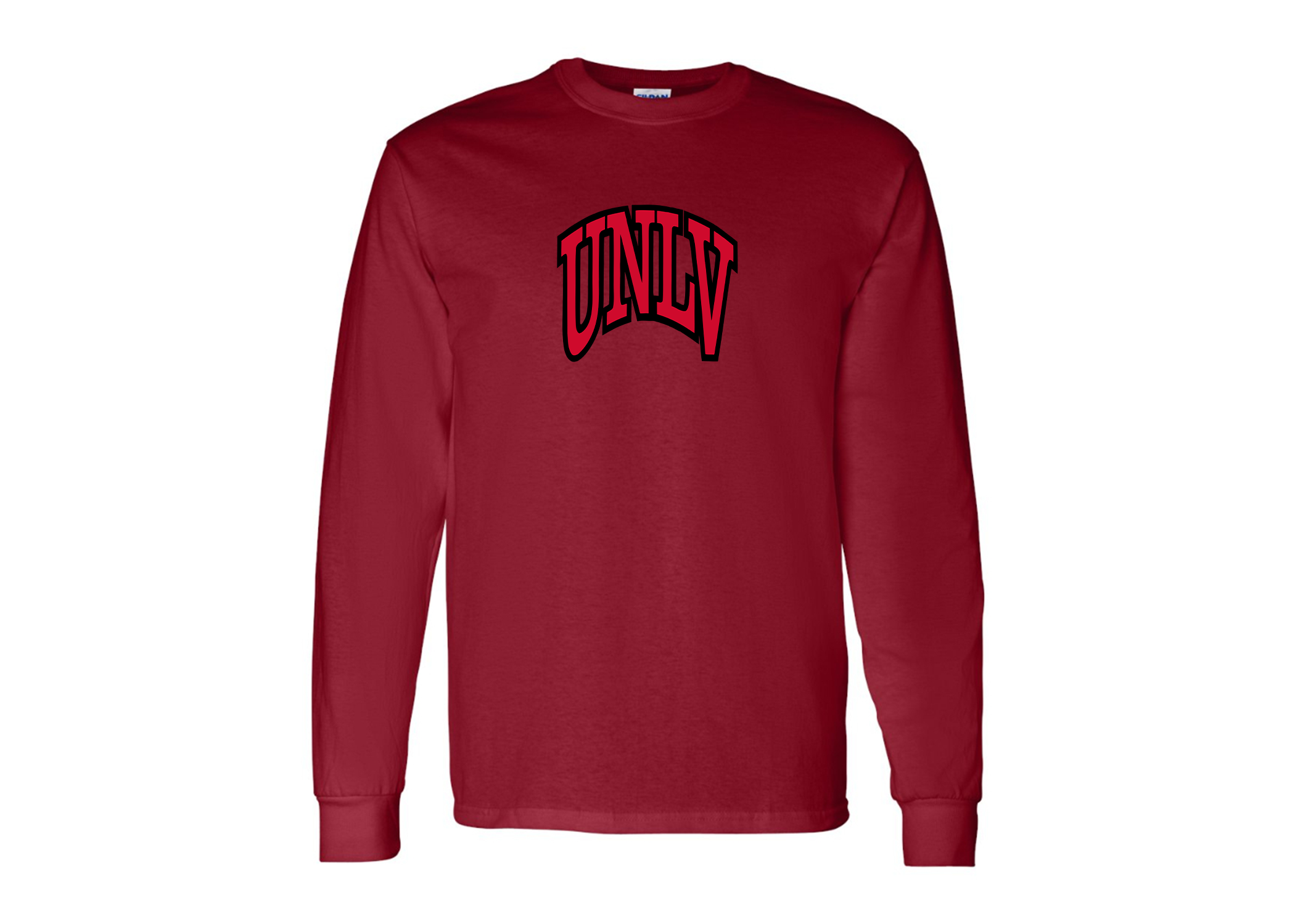 SweatRo Men's UNLV Rebels Gildan Heavy Cotton Long Sleeve T-Shirt