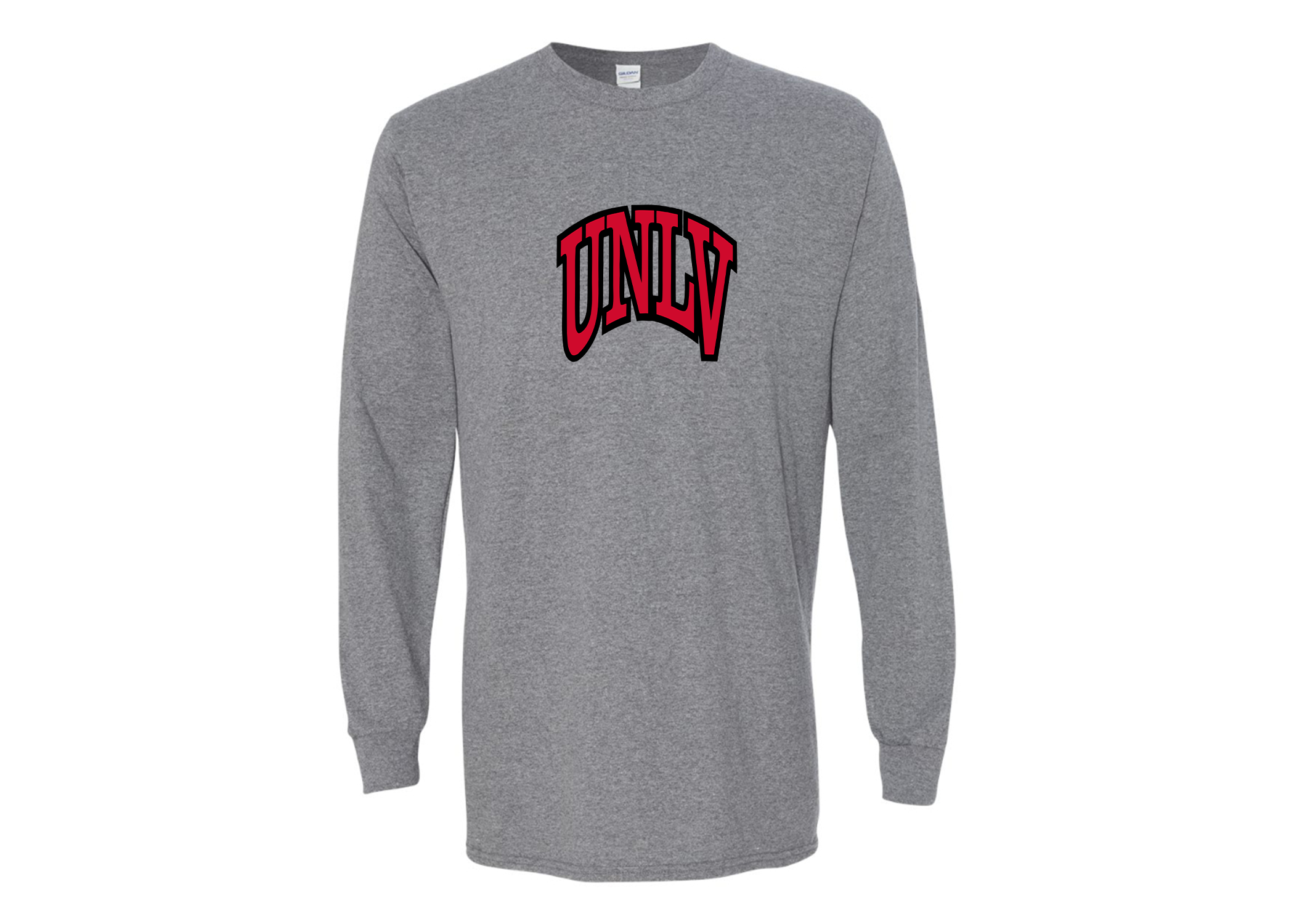 SweatRo Men's UNLV Rebels Gildan Heavy Cotton Long Sleeve T-Shirt