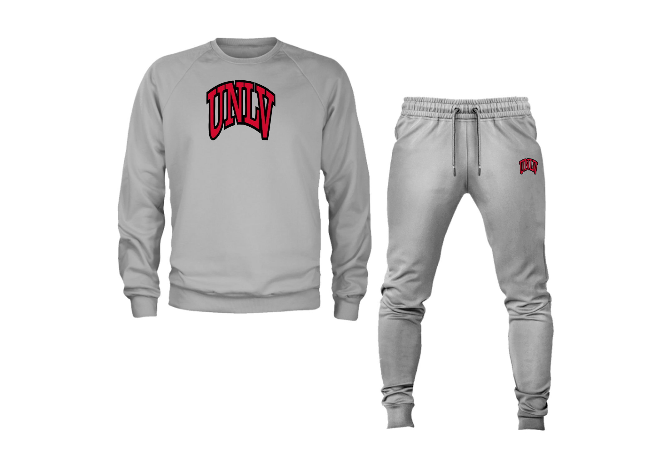 SweatRo Men's UNLV Rebels Crewneck Sweatshirt Joggers Suit