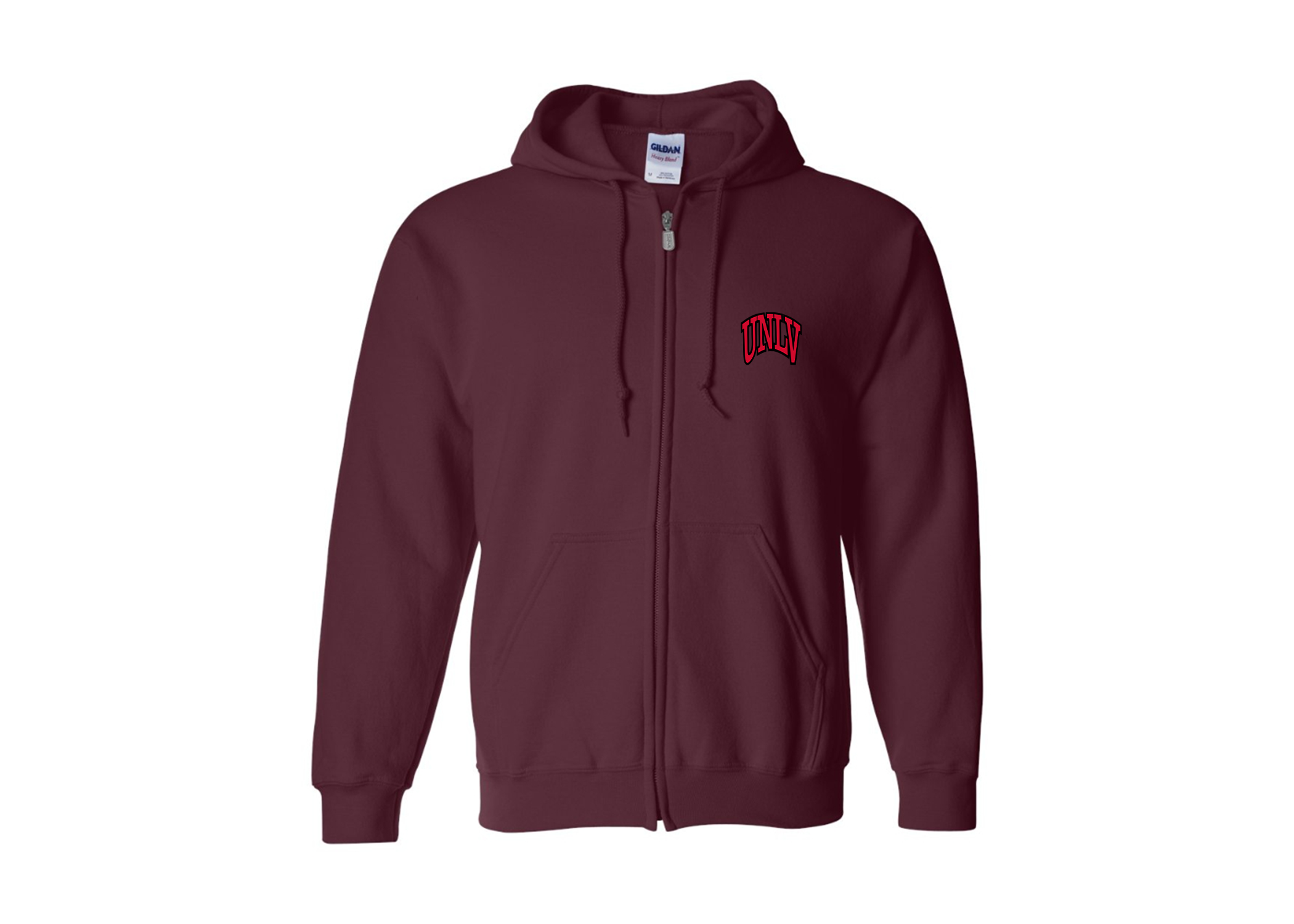 SweatRo Men's UNLV Rebels Gildan  Heavy Blend Full Zip Hooded Sweatshirt