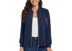 SweatRo Women's UNLV Rebels Premium Bomber Jacket with Polished Detailing and Functional Sleeve Pocket Modern Luxury Outerwear