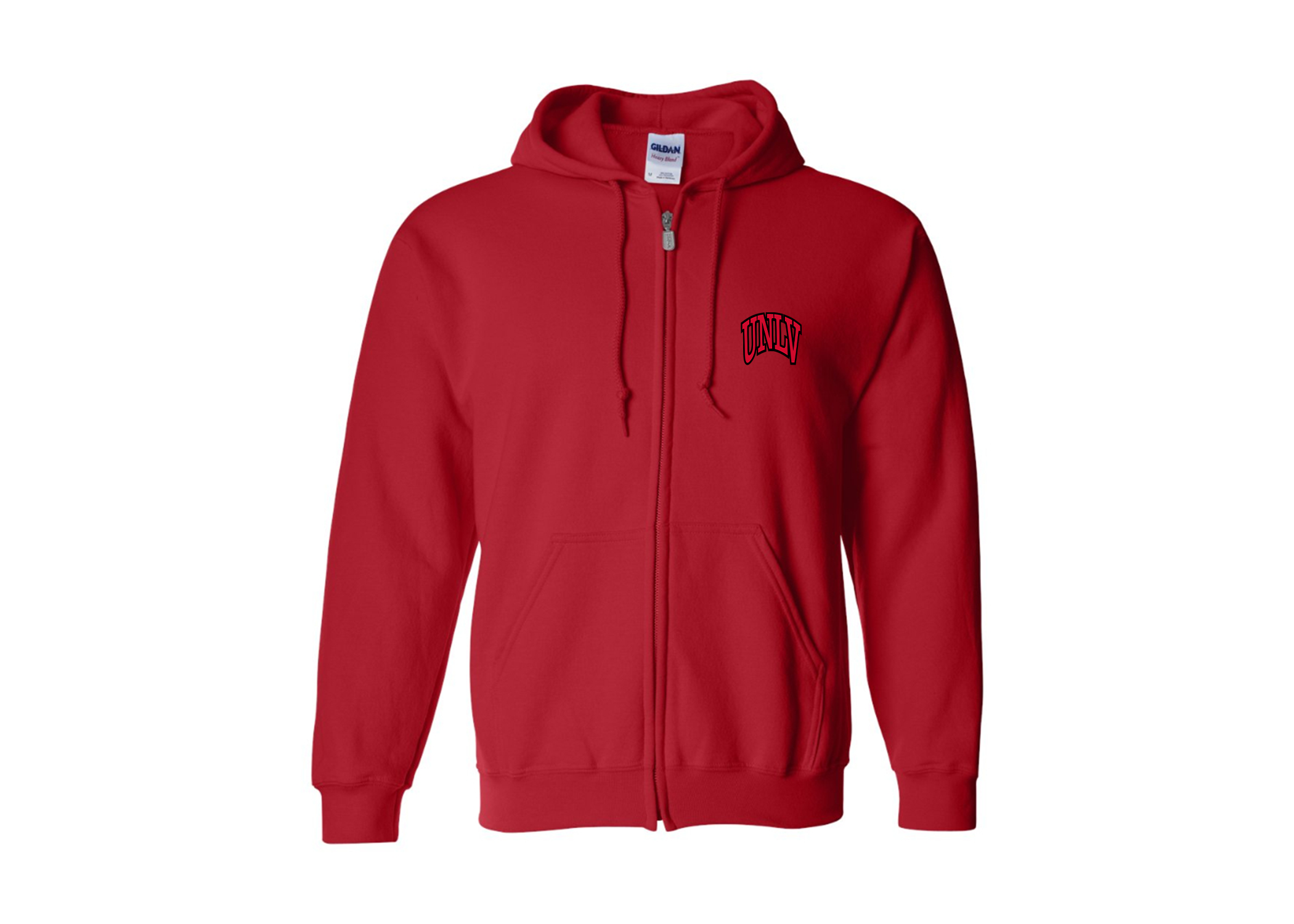 SweatRo Men's UNLV Rebels Gildan  Heavy Blend Full Zip Hooded Sweatshirt