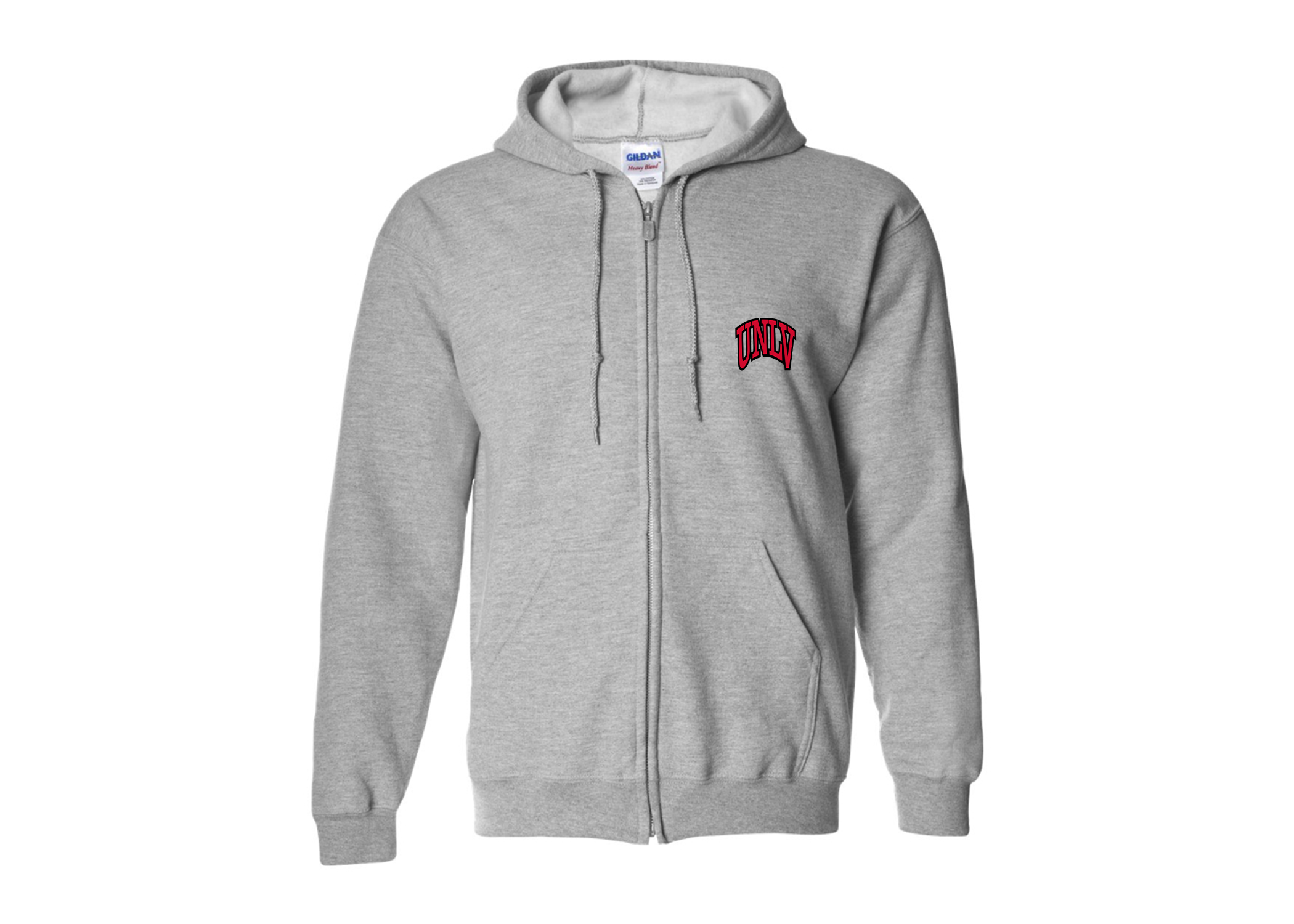 SweatRo Men's UNLV Rebels Gildan  Heavy Blend Full Zip Hooded Sweatshirt