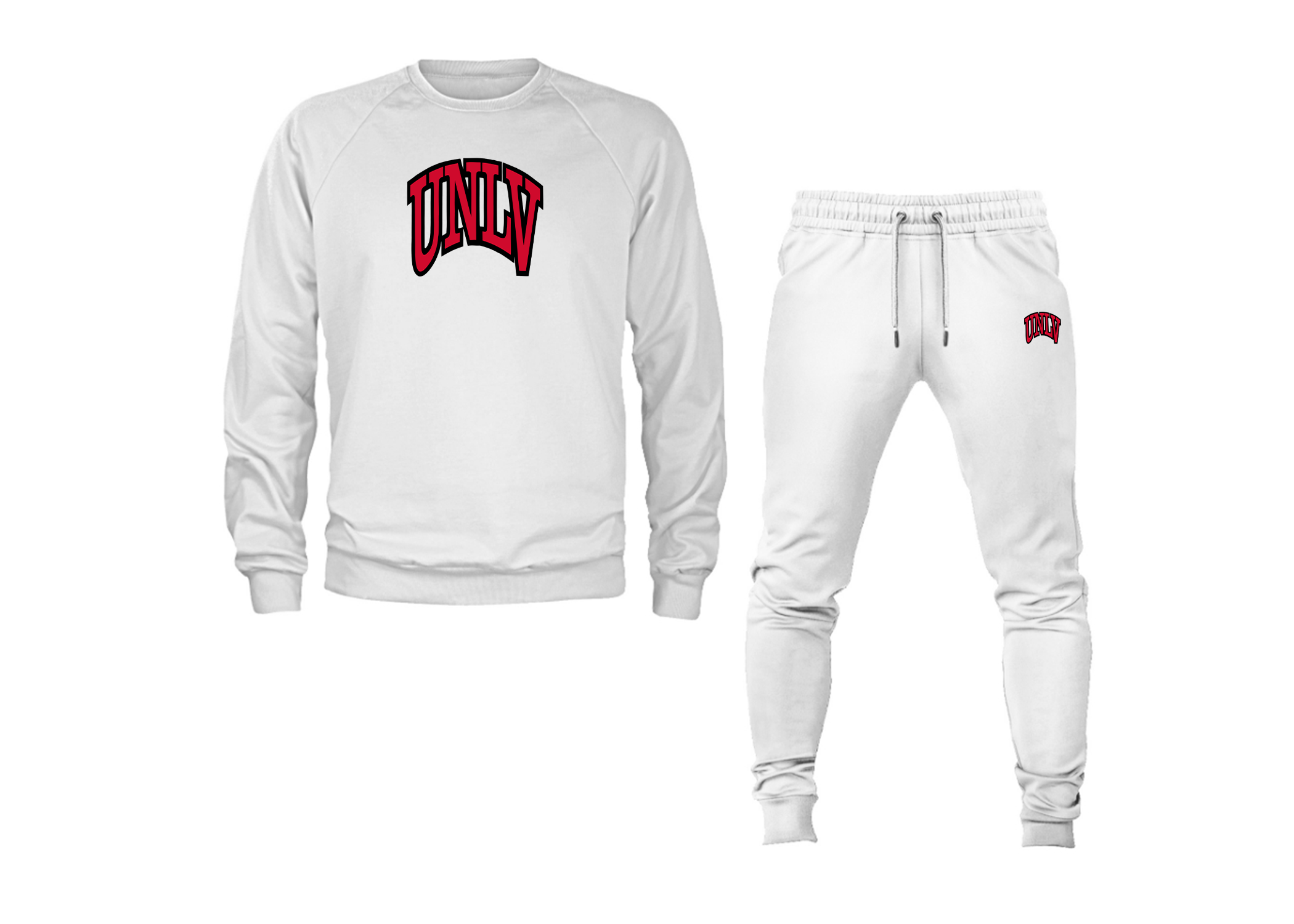 SweatRo Men's UNLV Rebels Crewneck Sweatshirt Joggers Suit