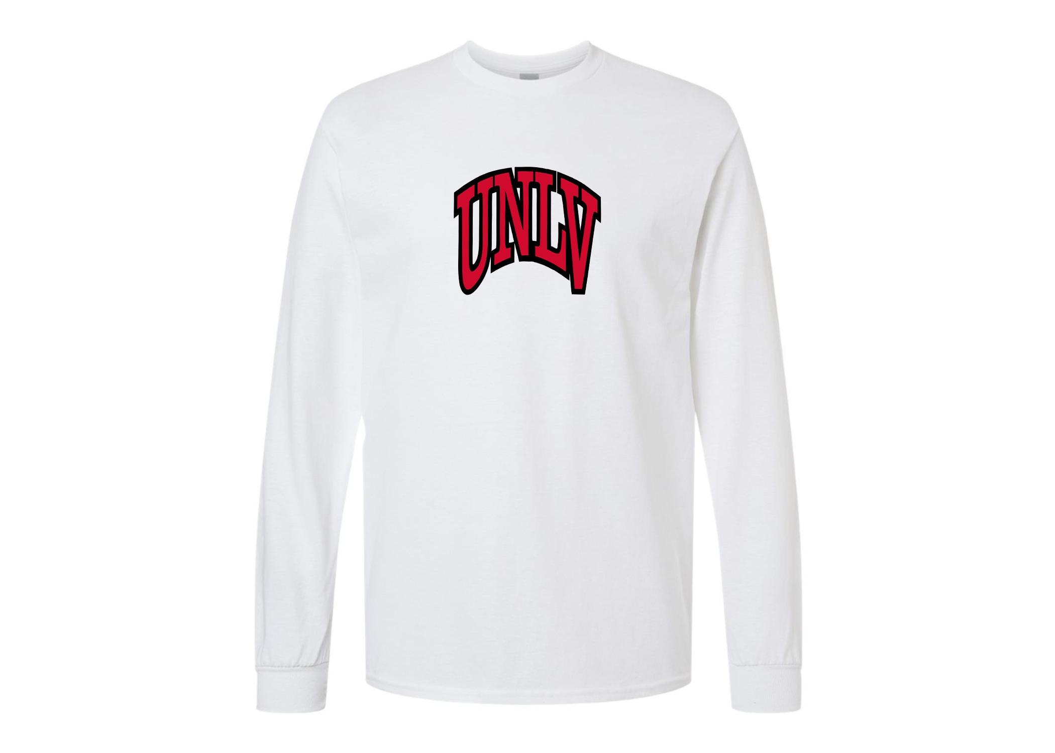 SweatRo Men's UNLV Rebels Gildan Heavy Cotton Long Sleeve T-Shirt