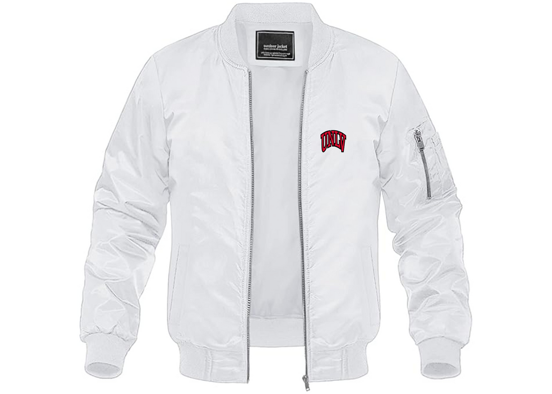 Men's UNLV Rebels Lightweight Bomber Jacket Windbreaker Softshell Varsity Jacket Coat