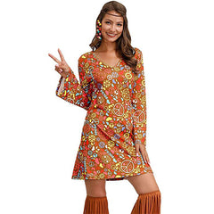 Hippie Print Dress Women Clothing