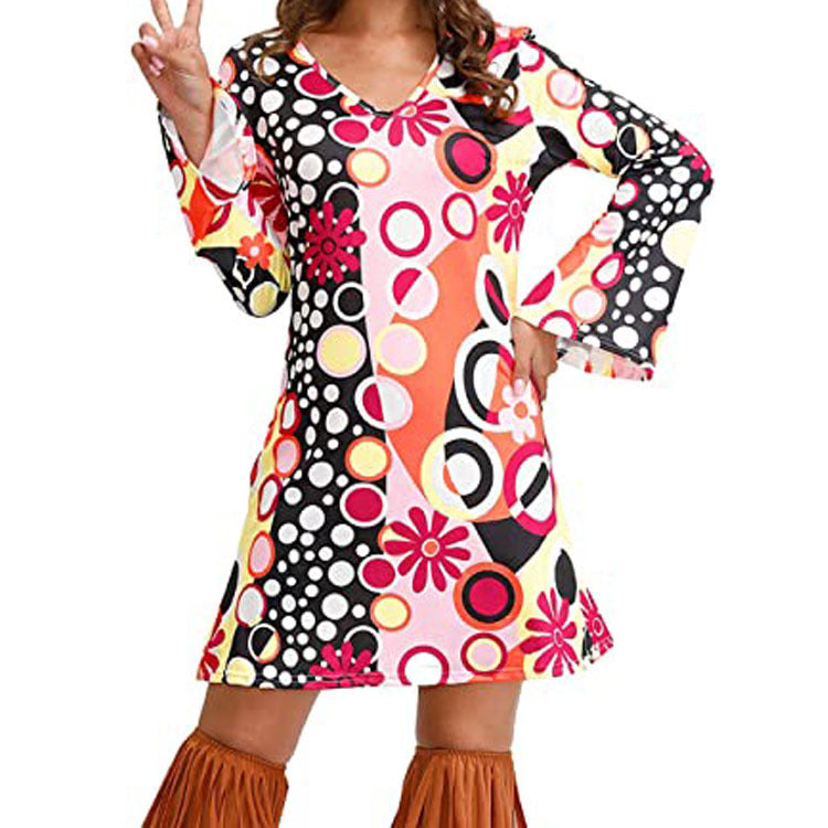 Hippie Print Dress Women Clothing